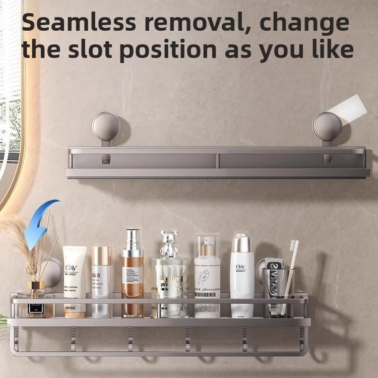 Wall Mount Suction Cup Towel Rack With Hooks For Bathroom Shower And Vanity Use