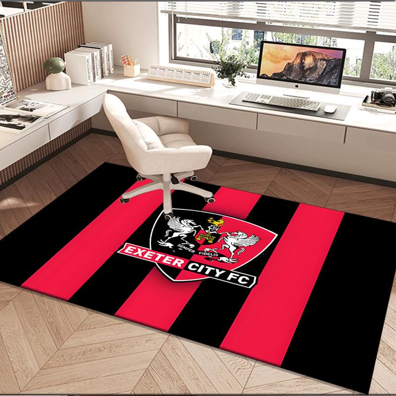 1PC Rug Exeter City Fc Crest Carpet, Chair Rug,Area Rug for Office Bedroom Living Rooms Bedroom, Doormat Decor Christmas Fan Gifts