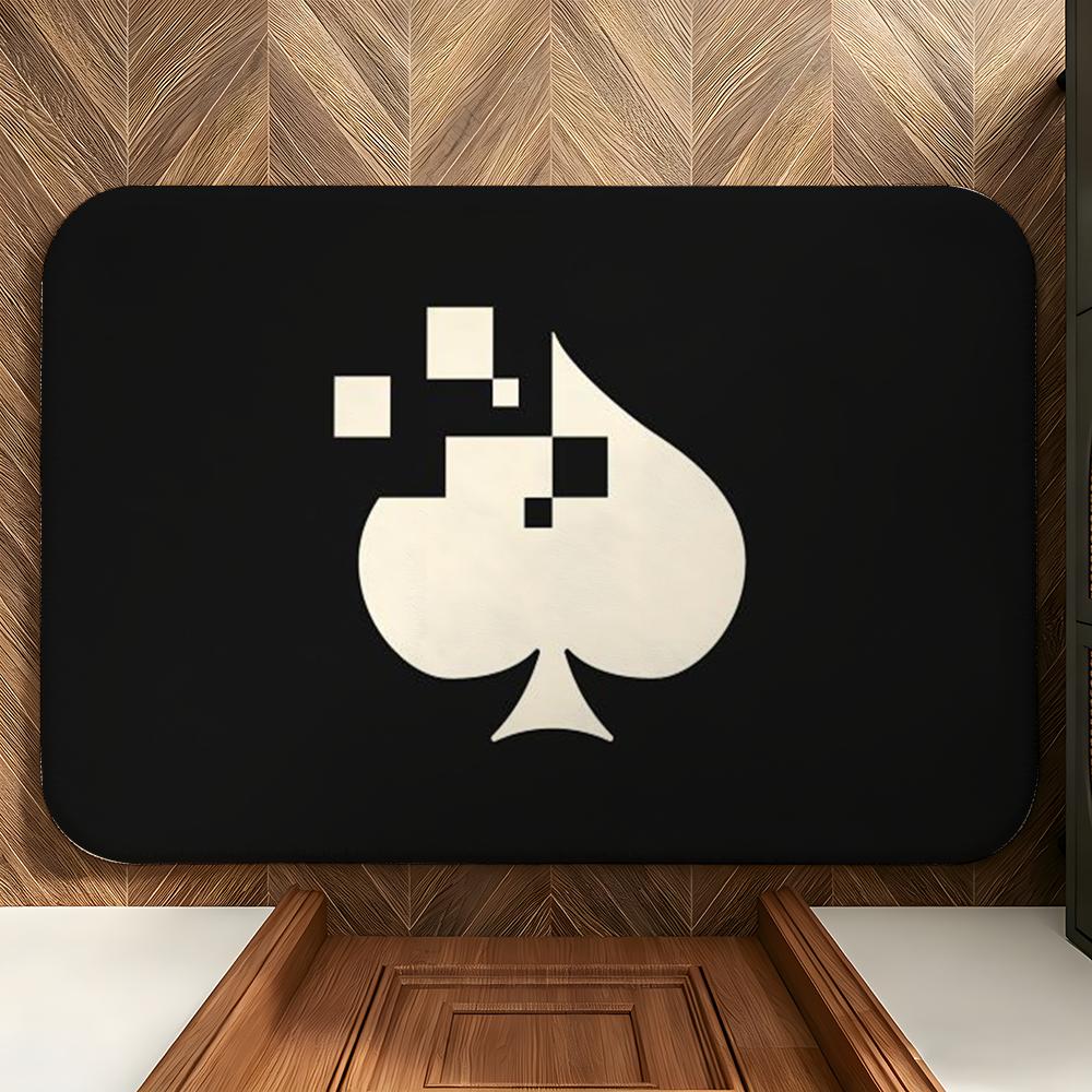 Game P-Poker Suit A-Ace Floor Mat Soft Flannel Entrance Door Mat Non Slip Absorbent Bathroom Bedroom Floor Rug