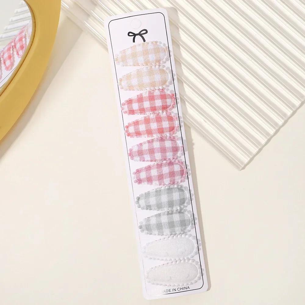 10/20 Pezzi Cotone Stampa Fermaglio per Capelli Forcina per Ragazza Tessuto Plaid Mini Mollette BB Copricapo Accessori per Capelli da Bambina Regalo di Capodanno
