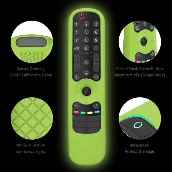 Remote Control Cover Waterproof Stain-resistant Shockproof Glow in The Dark Wear-resistant Full Protection with Strap TV Remote Control Holder