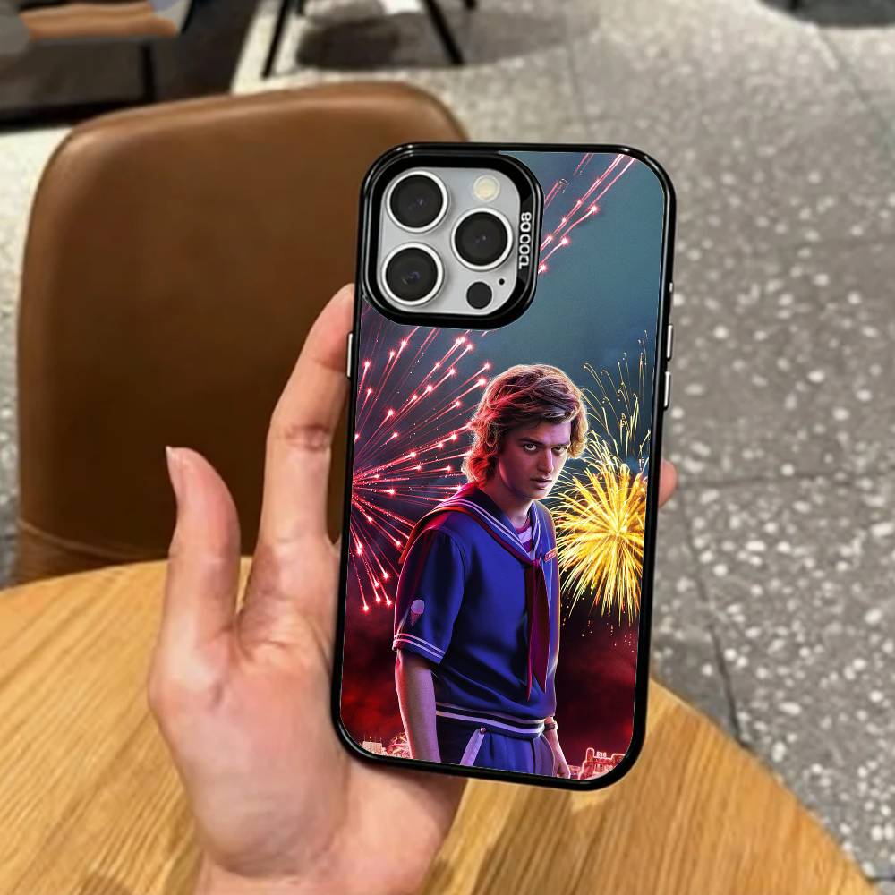 Trendy S-Steve H-Harrington   Phone Case For iPhone17,16,15,14,13,12,11 Plus,Pro Max Colored Silver Plated Inside Cover