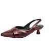 2025 new summer women's design sense niche pointed head thin heel temperament versatile bag head empty sandals