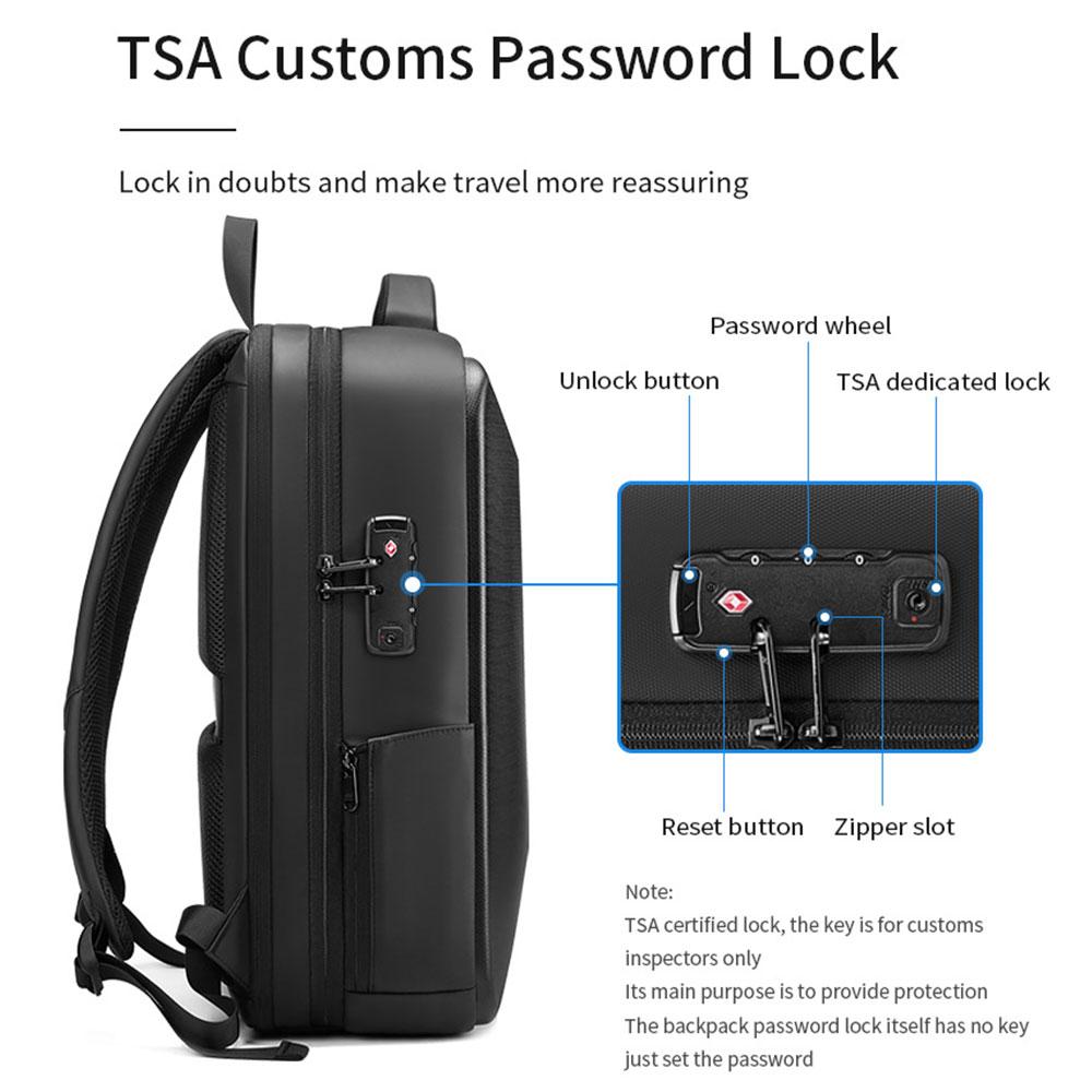 Men's Travel Backpack Waterproof Anti-theft Laptop Bag Man Business Trip Expandable USB Charging Backpacks Men Hard Shell Bags
