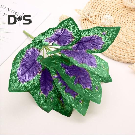 1 Branch Exquisite Workmanship Artificial Green Plant No Water Need Useful 9 Heads Fake Perilla Leaf Artificial Plant Decoration