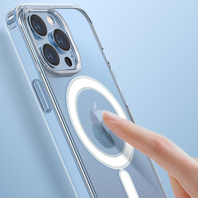 Transparent Magnetic Two-in-One Drop-Proof Protective Case for iPhone 15/14 Pro Max