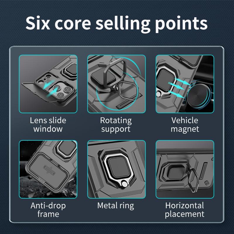 For iPhone 17 Pro Case Slide Camera Len Cases Apple iPhone 17 Air iPhone 17 Pro Max Cover Bumper Shockproof Armor PC Phone Cover