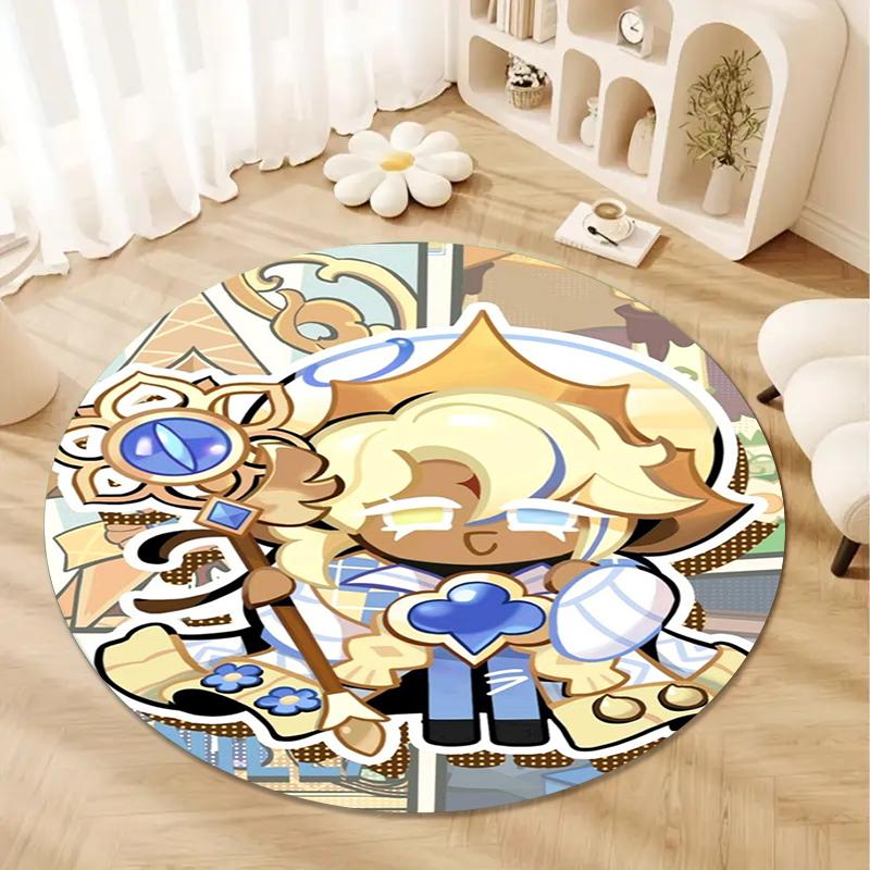 Cookie Run Kingdom Round Area Rug,Carpet Rug for Living Room Bedroom Sofa Playroom Decor,Non-slip Floor Mat18