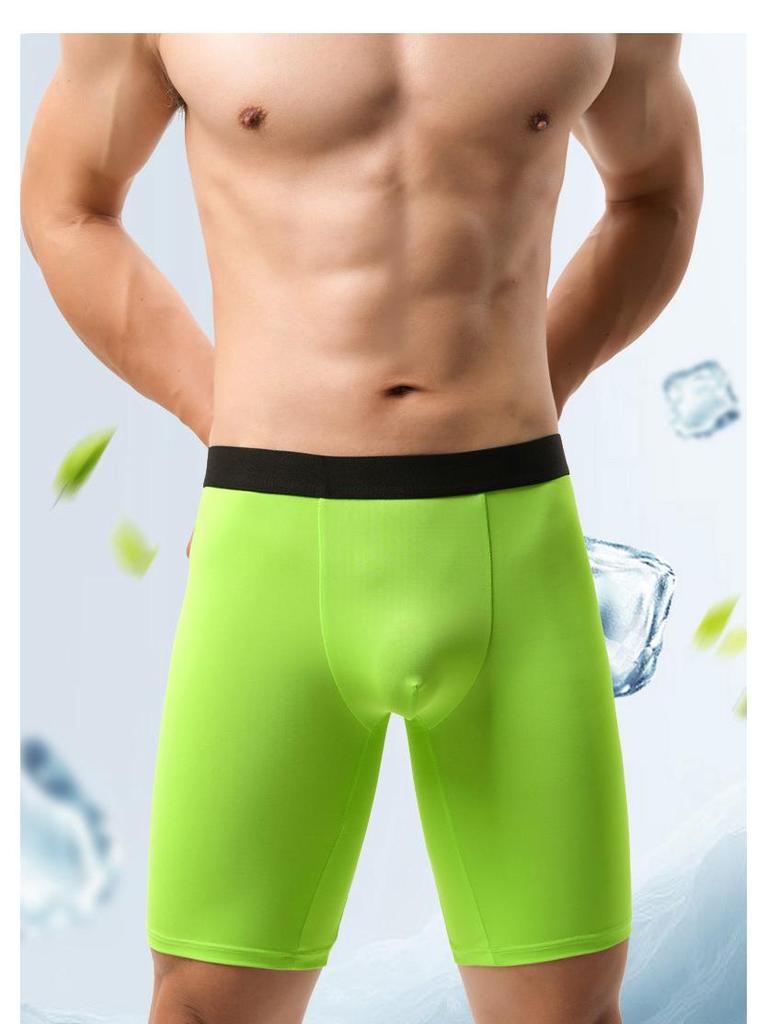 Herren Schnelltrocknende Eis-Seide Boxer Briefs: Leicht, Atmungsaktiv, Scheuerfest, Verlängerter Schritt