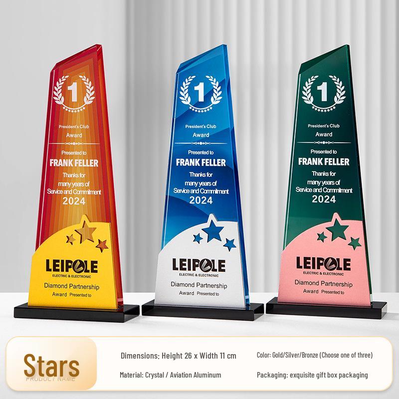 Premium Solid Wood Custom Trophy for Outstanding Employee Recognition