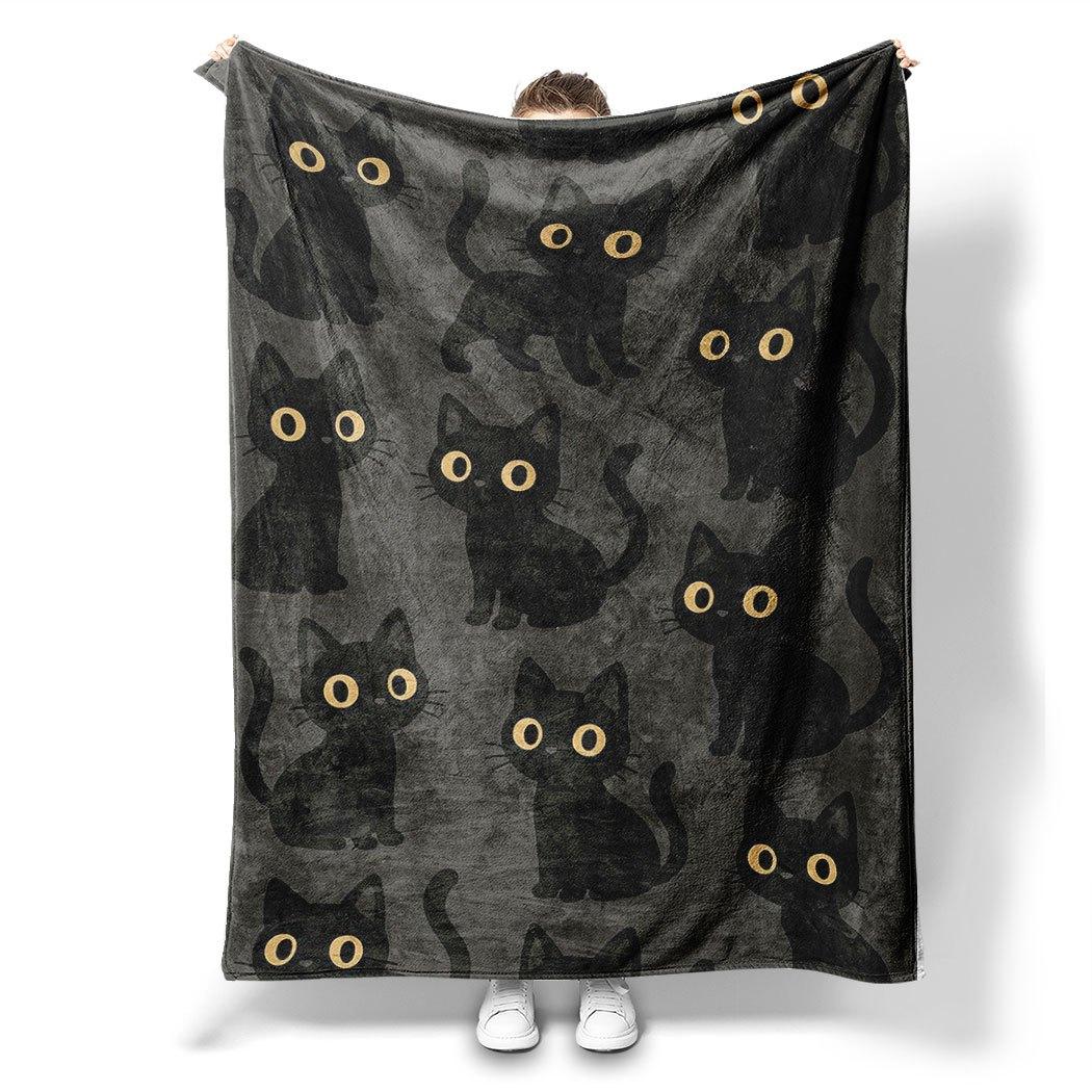 

Adorable Kitten Print Flannel Throw Blanket – Cute Gift for Home Office Sofa Car Nap 75cmx90cm