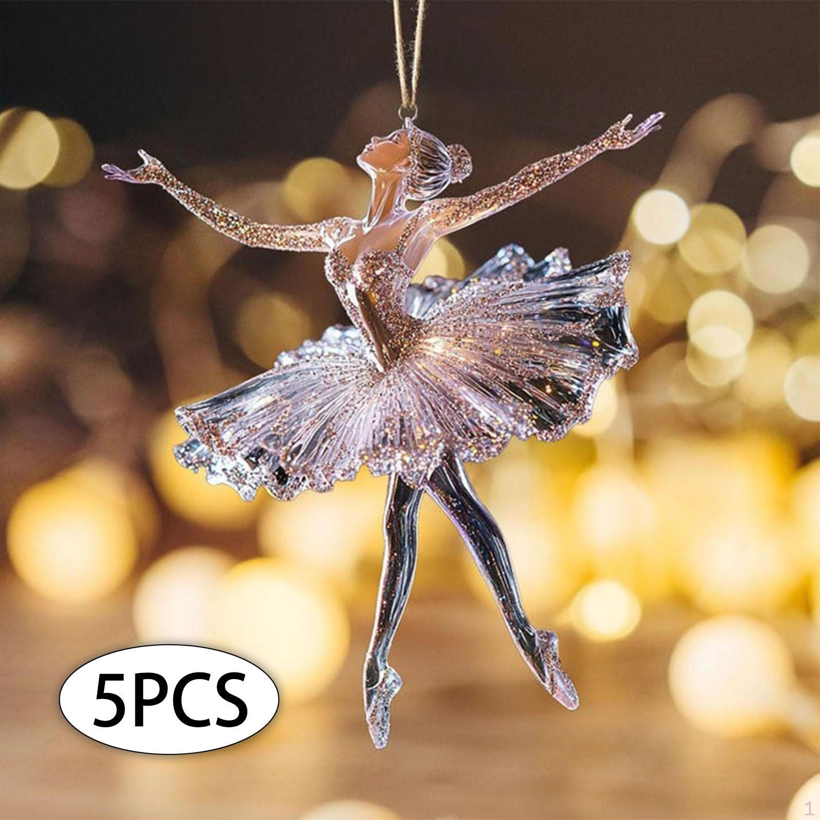 

2D Балерина Різдвяні Підвісні Прикраси Акрилова Табличка Підвіски-Шарми для Вечірки 5pcs