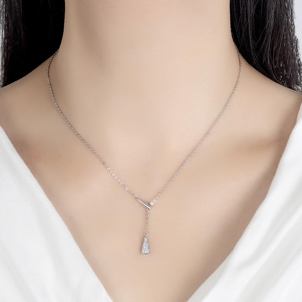 Xiaohongshu Triangular Fringed Necklace, Geometric Simple Cold Wind Advanced Sense Collarbone Chain
