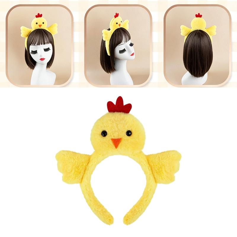 Cute Cartoon Chicken Hair Accessory Comfortable Stretchy Headband Fun Photoshoots Props For Boys And Girls