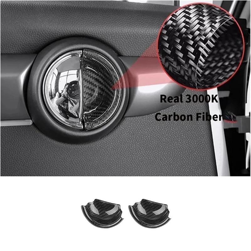 Inner Pull Handle Sticker Set Real Carbon Fiber For Mini Cooper F56 Car Interior Door Handle Covers Carbon Fiber Pattern