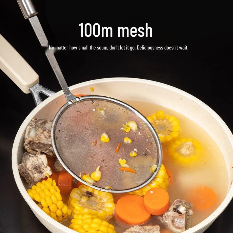304 Stainless Steel Kitchen Skimmer Strainer and Superfine Mesh Soy Milk Filter