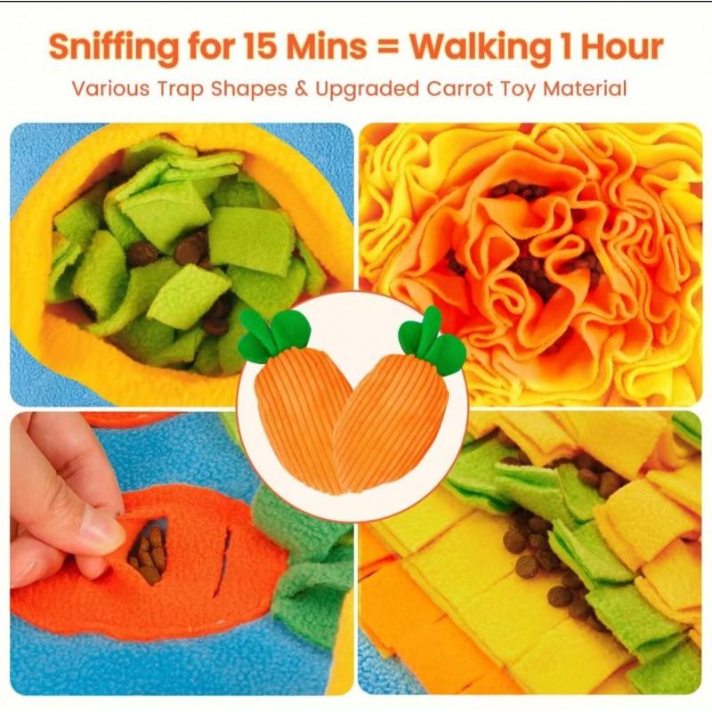 Dog Snuffle Mat Slow Feeding Mental Stimulation - Plush Scented Foraging Toy Puppies Small Dogs