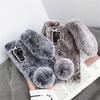 Morbida Custodia in Pelliccia per Telefono per Samsung Galaxy A55 A35 A25 A15 A54 A34 A24 A14 A73 A53 A33 A23 A13 Coniglio Peloso Caldo Copertura in Peluche