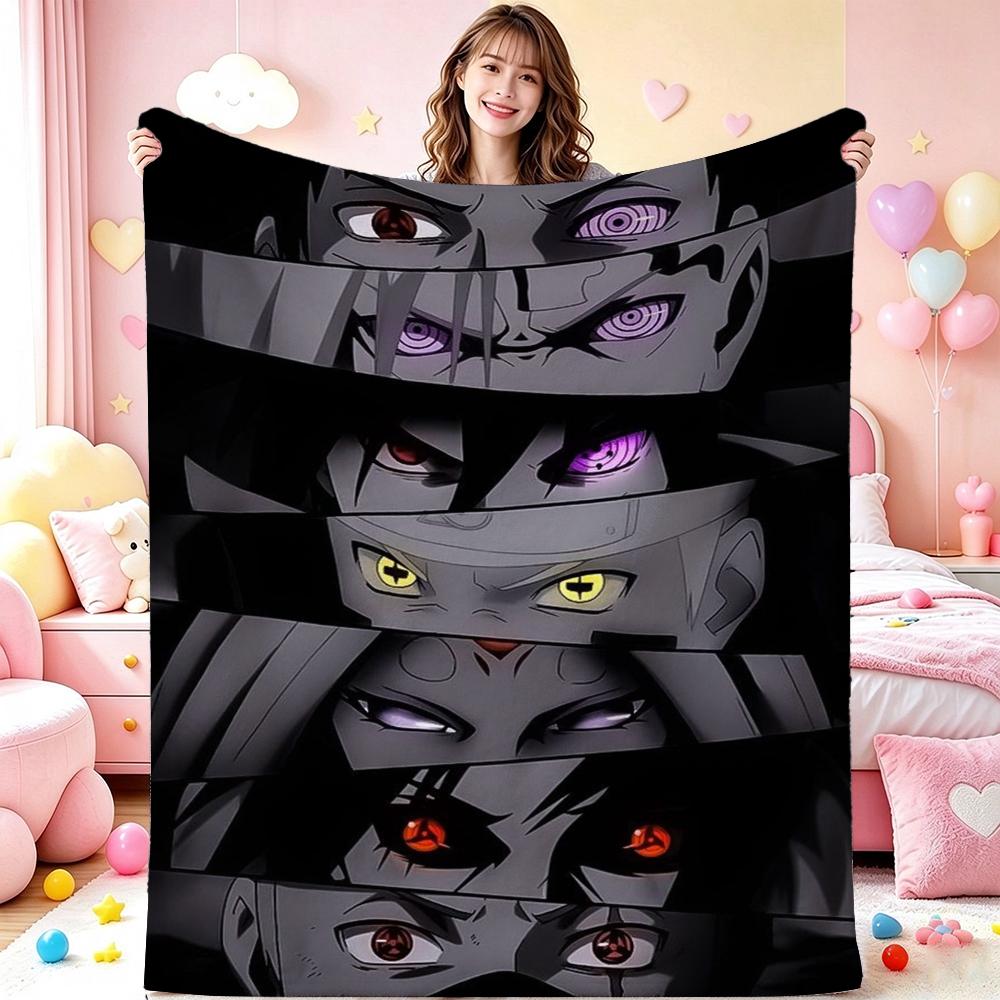 Itachi'S Moon Night Cartoon Flannel Blanket Warm Comfortable Fleece Blanket For Living Room Bedroom Recliner Lightweight Home Decor Gift For Friends