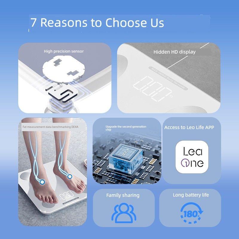 New Arrival Body Fat Scale Weighing Electronic Scale Body Rechargeable Precision For Home Intelligent Body Fat Scale Weight Loss Household Scale