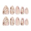 24pcs Flowers Glitter Fake Nials Long Almond and Ballerina Press on Nails Manicure Nail Tips  Women