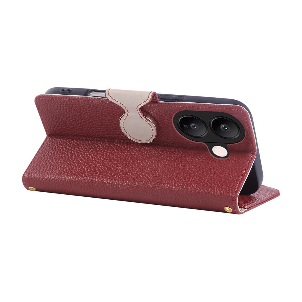 For vivo V60 Lite 5G Case Zipper Wallet Leather Phone Cover with Wrist Strap