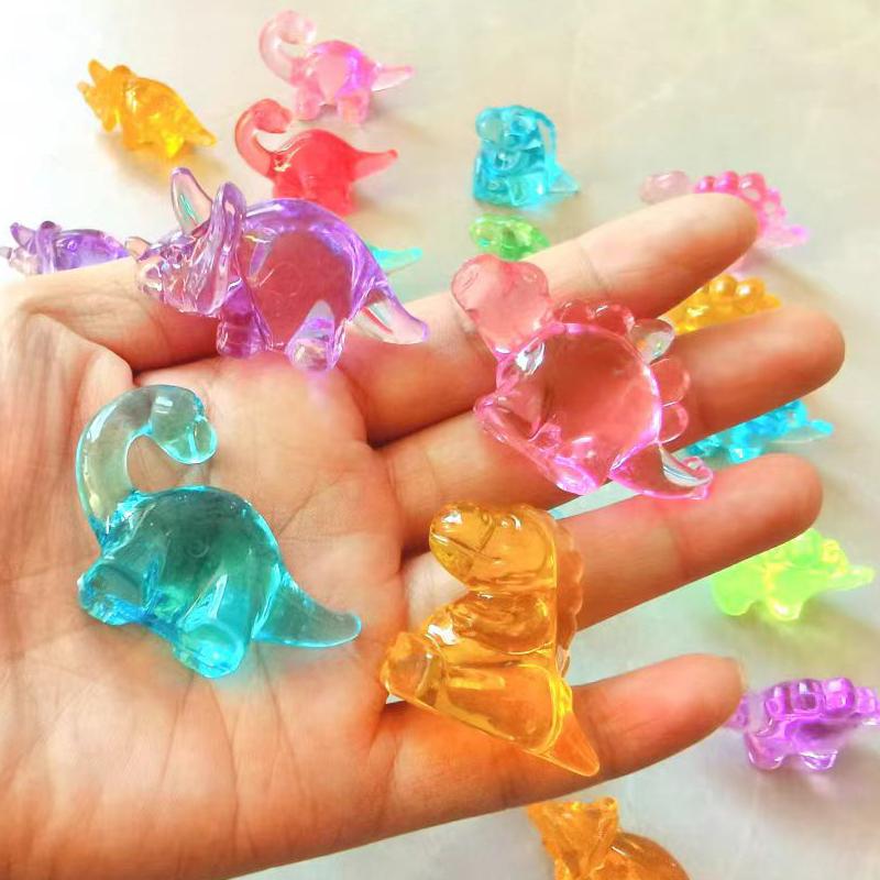 Toys 10PCS Acrylic Gems Small Dinosaur Figures Bulk Pirate Treasure Archaeological Excavation Party Favors For Goodie Bags Kids