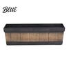 Long Flower Planter for Railings 18 Inch Rectangular Box Imitation Wood Grain Window Box Planter Plastic Vegetables Weather Resistant Plant