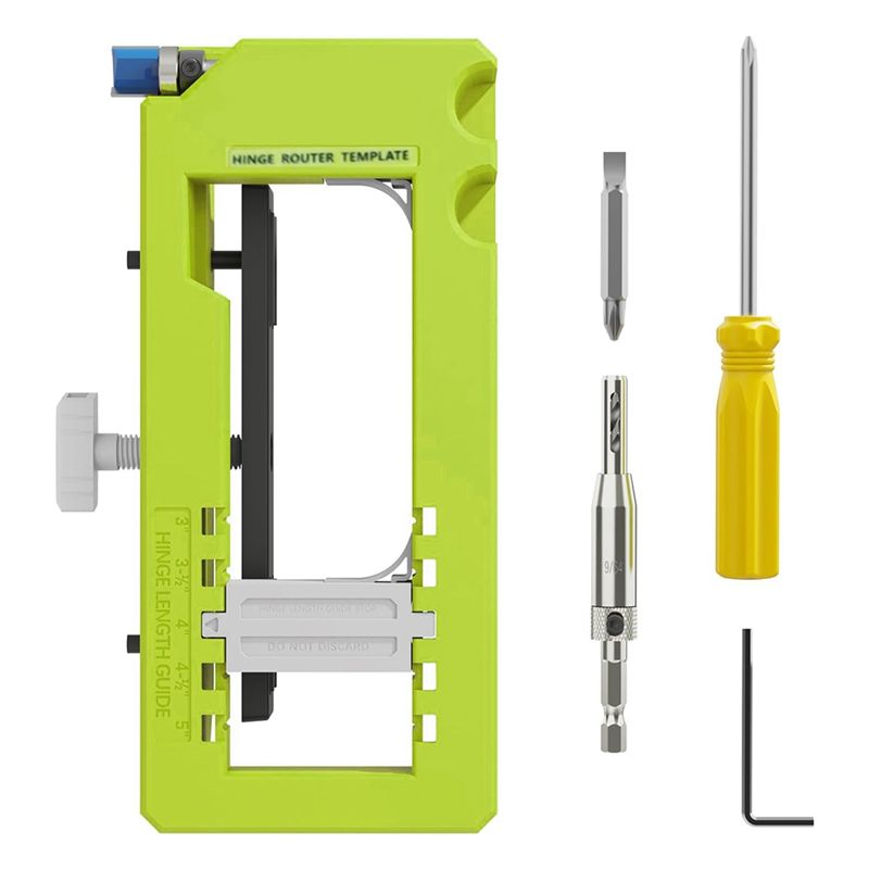 A20F-Door Hinge Jig,Door Hinge Router Jig, Door Hinge Installation Kit Fit 3 Inchto 5 Inch Length And 1/4 Inch Or 5/8 Inch