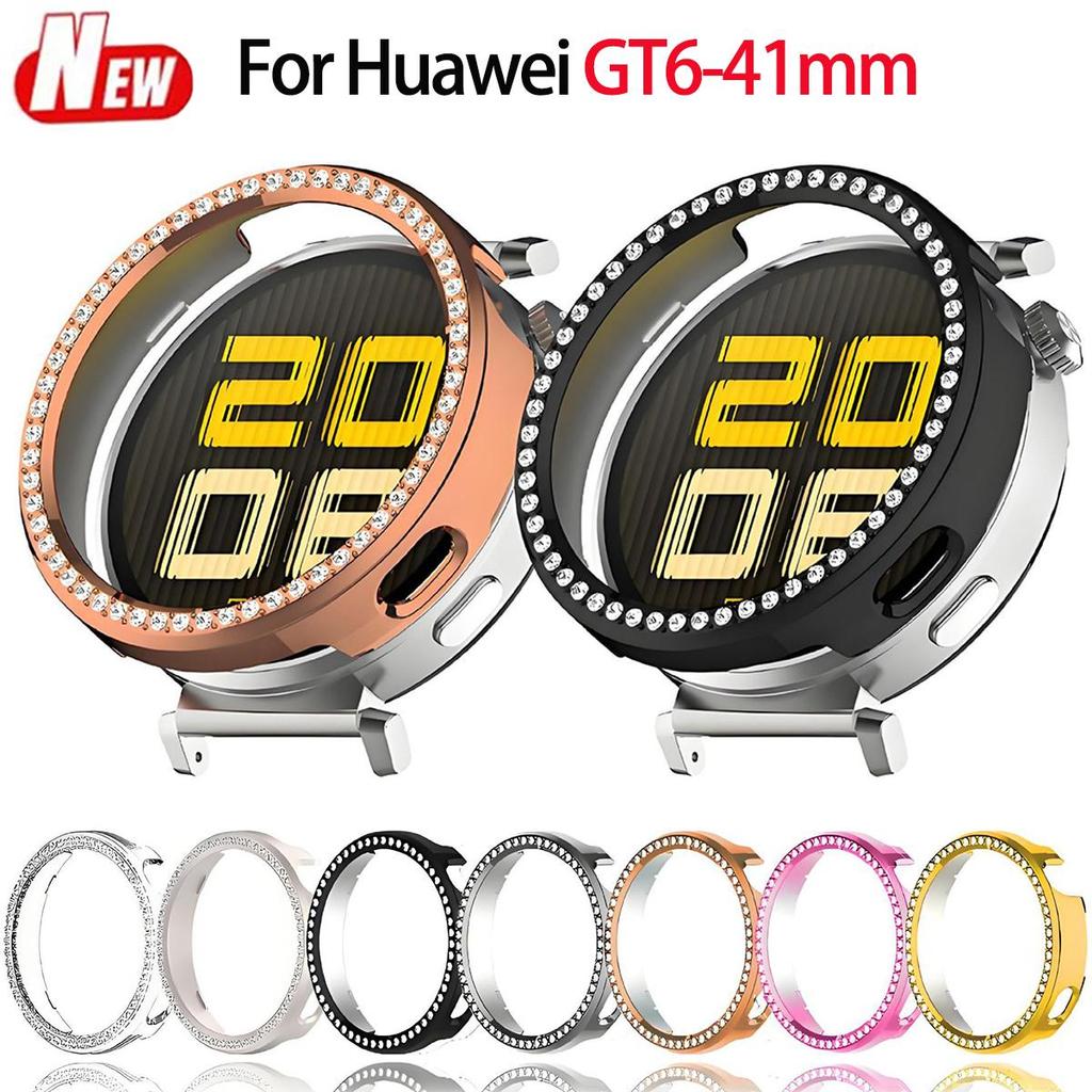 Diamond Hollow Case For Huawei Watch GT6 41mm Hard PC Cover Anti-Drop Bumper For Huawei Band GT6 41mm Women Protective Shell