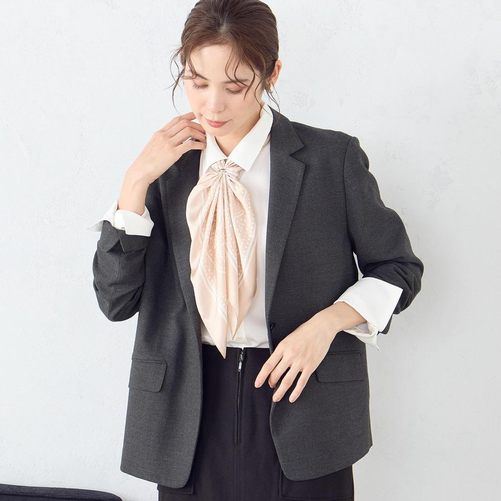 Comme Ca Ism Paisley Square Scarf with Ring, 12-82RG01-204, Beige