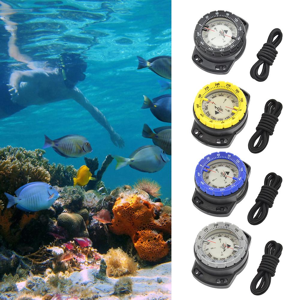 50m Scuba Diving Compass Multi-function Camping Climbing Hiking Luminous Elastic Rope Underwater Waterproof Compass Watch