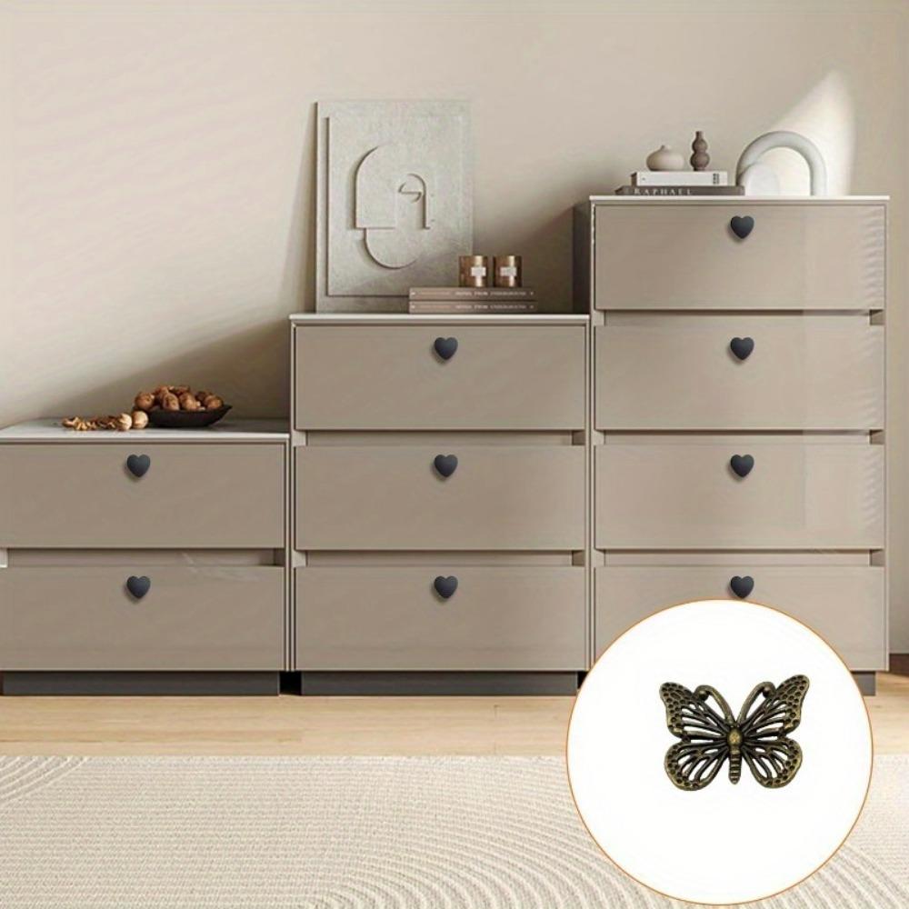 10pcs Butterfly Drawer Handle - Wardrobe, Wardrobe, and Jewelry Box Decorative Handle - Elegant Furniture Hardware Accessories