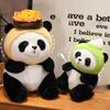 Entzückendes Panda-Plüschtier mit Eis und Hamburger-Lieferoutfit Perfekt für Kindergeburtstagsgeschenke