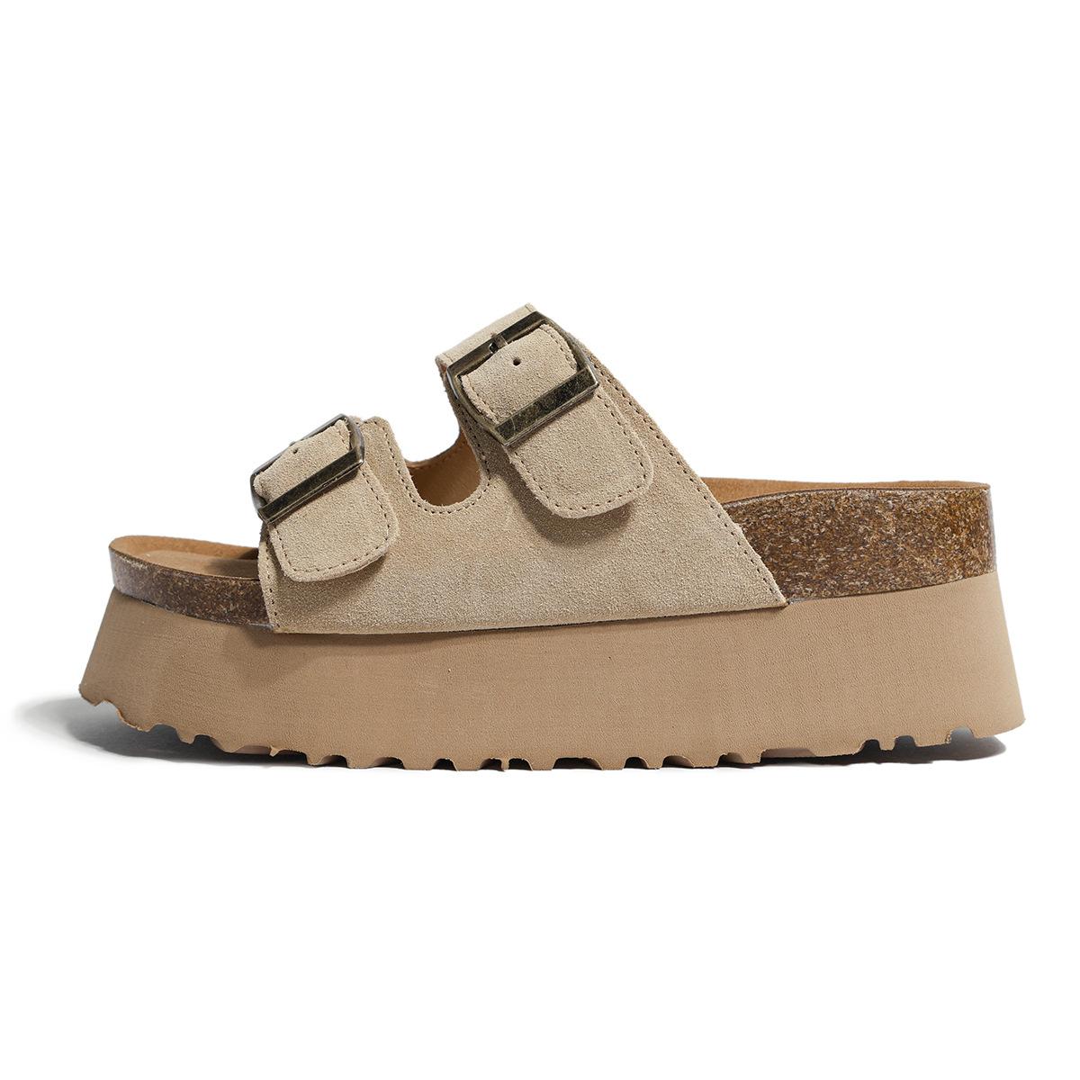 

Тапочки из натуральной кожи, толстые тапочки Boken, женская летняя верхняя одежда, легкая пляжная обувь Boken 33 малиновый