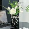 Ceramic Vase with Cute Bow Three-dimensional Ribbon Cartoon Bow Flower Vase Floral Arrangement Accessories Home Decoration