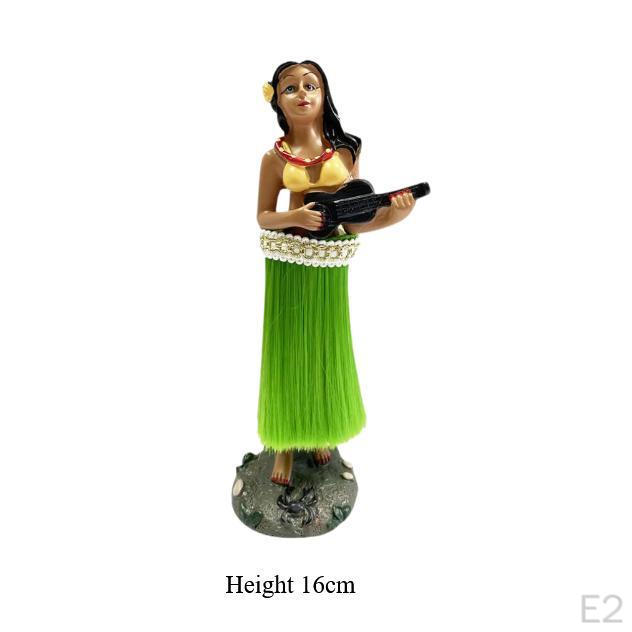 Hawaiian Girl Dashboard Doll Bobblehead 6" Gifts with Ukulele Mini Size for Car