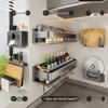 No-Drill Wall-Mounted Kitchen Storage & Seasoning Rack