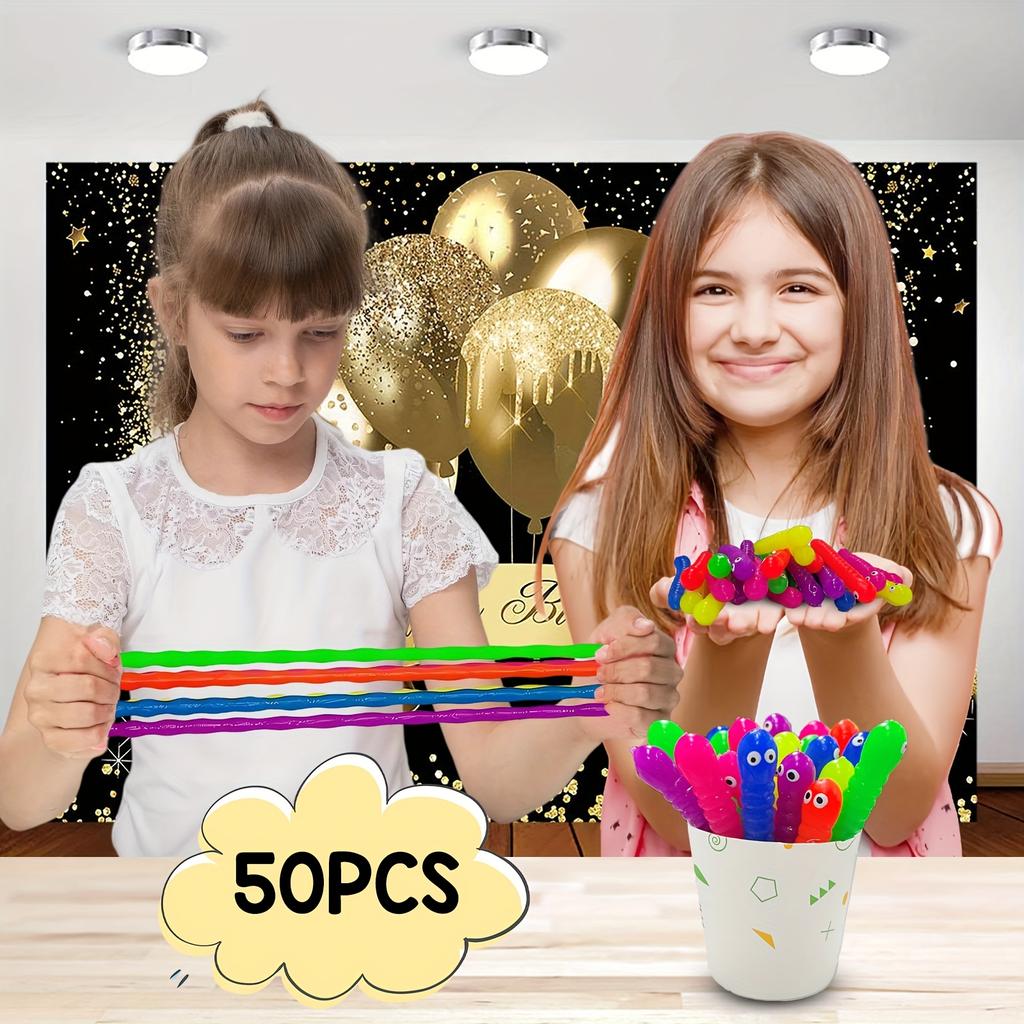 10/30/50Pcs Mini Colorful Soft Caterpillars Kids Birthday Party Supplies Pinata Fillers Halloween Decora Classroom Prize Gifts