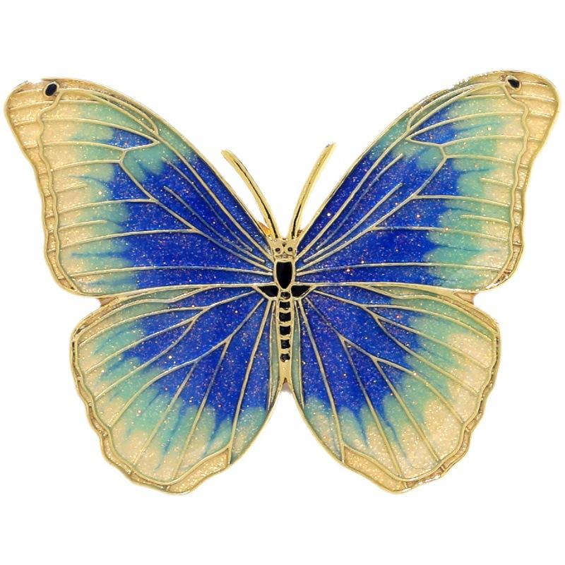 Butterfly Painting Oil Coat Brooch New High-End Women'S Design Sense Niche Luxury Unique Pin Suit Brooch