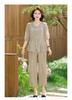Mom's 2026 Chiffon Suit: Summer Fashionable Two-Piece Set for Middle-Aged and Elderly Women - Age-Reducing Top & Wide-Leg Pants.