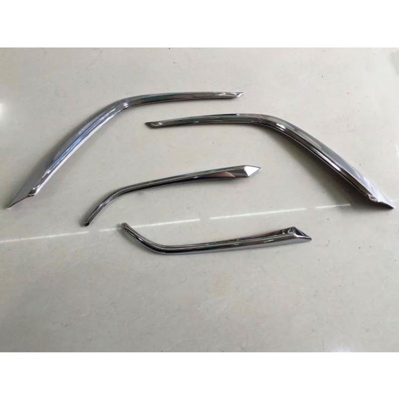 For Mazda CX-3 CX3 2017 2018     Car Body Head Front Fog Light Lamp Frame Stick Eyebrow ABS Chrome Trim 4PCs