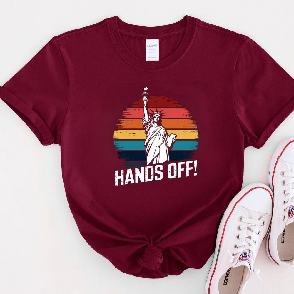 

Statue of Liberty Hands Off Protest T-Shirt, Anti MAGA, FDT, Anti Trump Shirt. 3XL