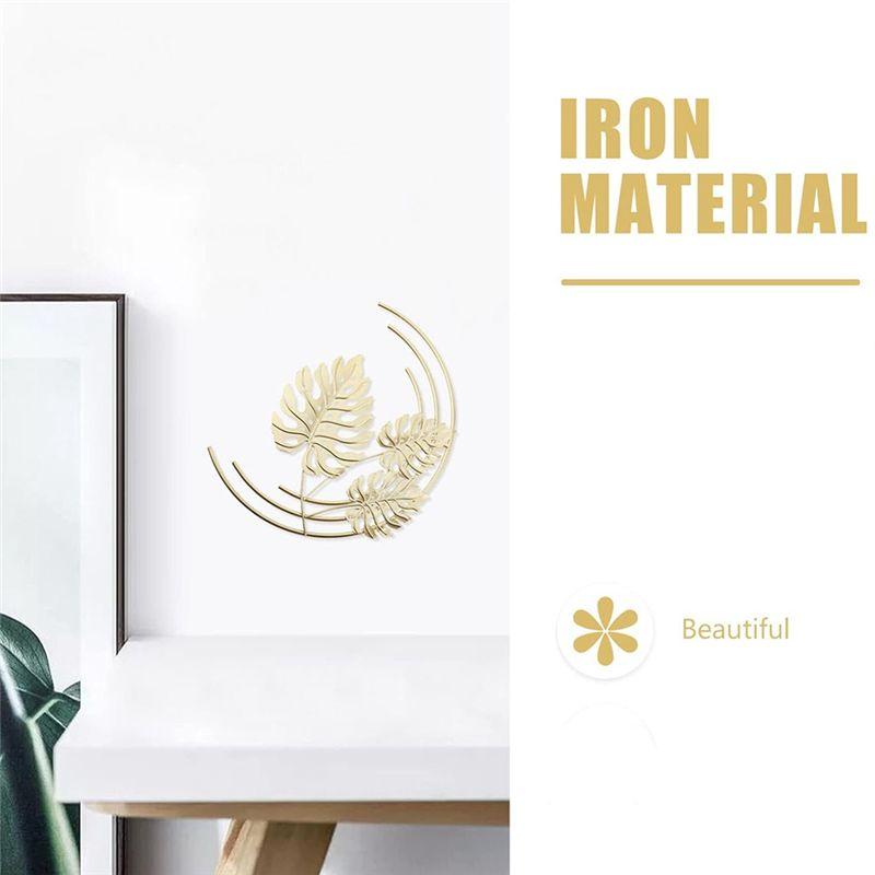 Iron Leaf Wall Hanging Monstera Leaf Wall Ornaments Gold Wall Decoration For Bedroom Livingroom Office Decor 1 PCS