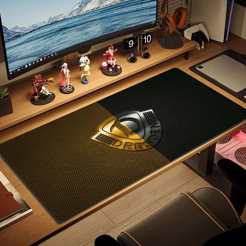 Dynamo Dresden Großes Mauspads Große Gaming-Tischunterlage Rutschfest Laptop Tablet Großes Mauspads XXL Matte Mini-PC Spielmatte Mit Verriegeltem Rand
