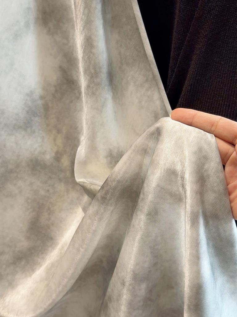 Chinese Tie-Dye Ice Silk Acetate Satin Fishtail Skirt: Slimming, High-Waisted Spring Style for Women