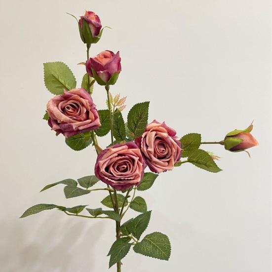 Artificial Roses Flowers for Flower Arrangement Realistic Fake Rose Branches with 4 Head Blooms And 2 Bud for Party Wedding Centerpiece Home Table