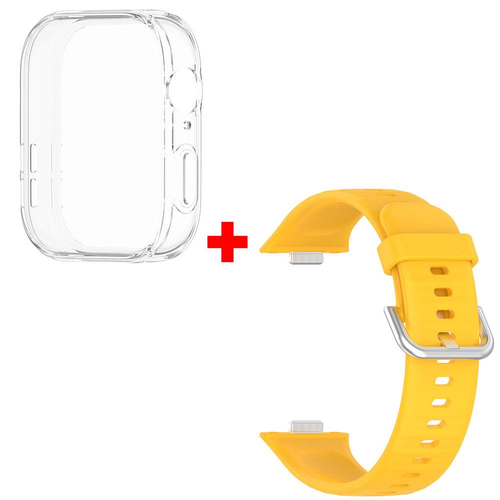 Silicone Watch Strap + Case For Huawei Watch Fit 3 Strap Replacement Band Huawei Watch Fit3 Strap With Case Screen Protector