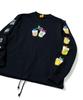 [go Slow Caravan] 352608 Air-Spun Fleece Crew Sweatshirt, Cat and Beer, Black, Size M