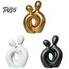 Luxury Resin Craftsmanship for Interior Decoration Abstract Couple Statue, Gold Figurine Home Decor, Modern Table Decorative Piece Housewarming